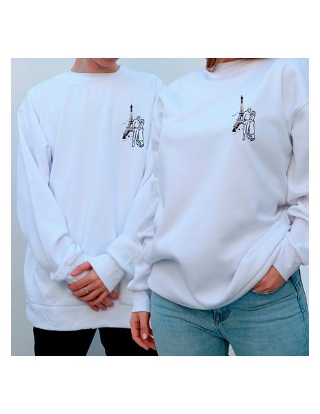 Sudadera personalizada con silueta 10x10cm gris